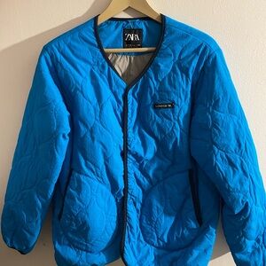 Zara Vibrant Blue Quilted Jacket
